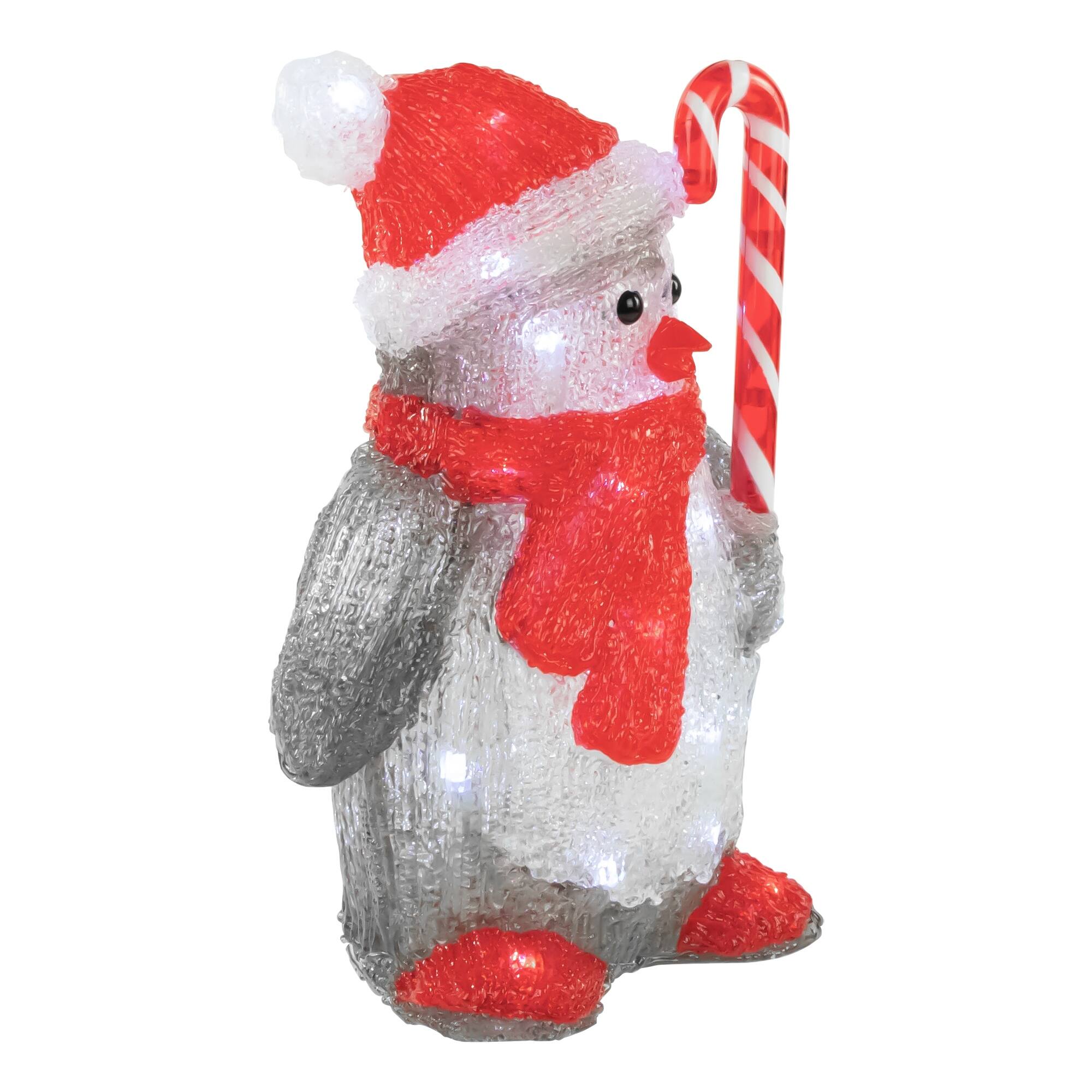 12" LED Lighted Commercial Grade Acrylic Santa Penguin Outdoor